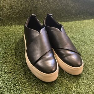 Aerosoles Brighton Black Leather Slip On Sneakers Wedge Shoes Men’s 10.5M